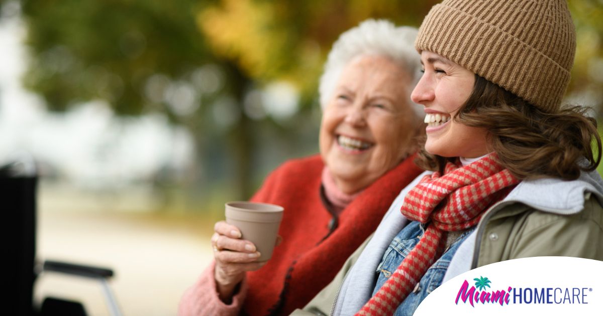 A caregiver enjoys a day of private duty care